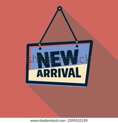 New arrival hanging banner flat design for apps and websites. Modern style vector illustration. New arrival board.
