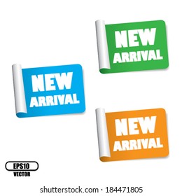 New arrival labels and sticker set. Vector.