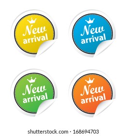 New arrival labels. Vector