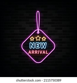 New Arrival Neon Sign . Design Template Neon Style