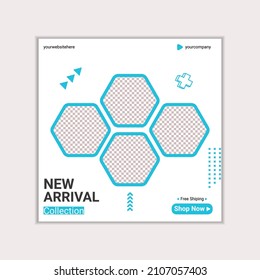 New arrival offer sale social media post design banner template