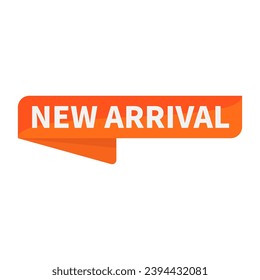 New Arrival In Orange Ribbon Rectangle Shape For Update Product Promotion Business Marketing Social Media Information
