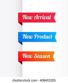 New Arrival, New Product & New Season Ribbons