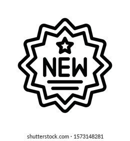  new  arrival or product star shape badge related to black friday vector in lineal style