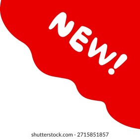 Etiqueta engomada roja del Anuncio de la cinta de la esquina de la Nueva llegada