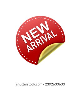 New Arrival Red Label Icon Vector Design