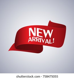 New arrival. Red labels banners. Vector illustration