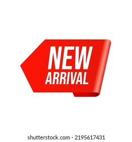 New Arrival red sticker tag isolated on white background