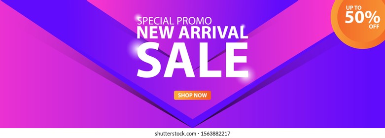 New arrival sale banner promotion design template. Sale and discounts