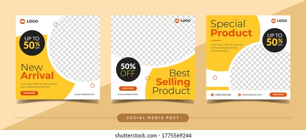 New arrival sale square banner for social media post and digital marketing