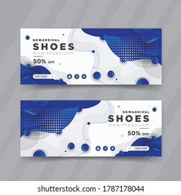 New Arrival Shoes Sale Web Banner, Social Media Cover Templates Design 