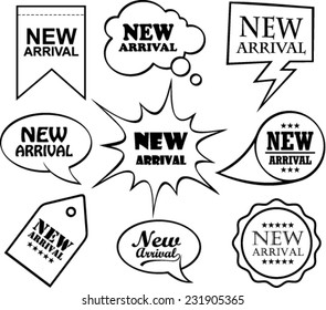 new arrival sign, eps10 vector 