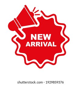 new arrival sign on white background