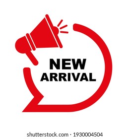 new arrival sign on white background