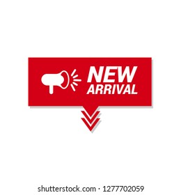 NEW ARRIVAL sign - speech bubble,sticker.tag.