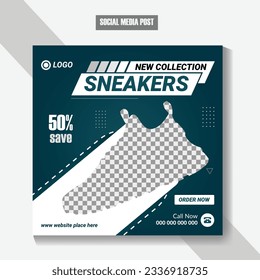 New arrival sneakers shoe sale social media banner