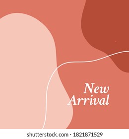 New Arrival social media caption poster with minimal abstract natural geometric shape background design