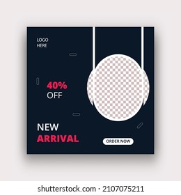 New arrival social media post design banner template