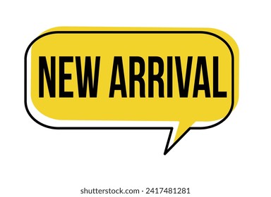 New arrival speech bubble on white background, vector illustration