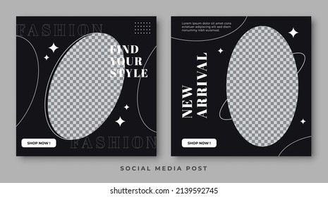 New arrival square banner social media template