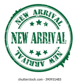 new arrival stamp on a white, vector illustration