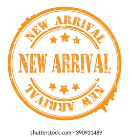 new arrival stamp on a white, vector illustration