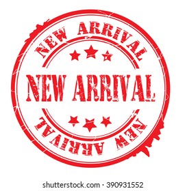 new arrival stamp on a white, vector illustration