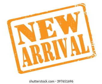 new arrival stamp on a white, vector illustration