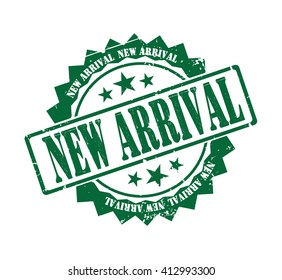new arrival stamp on a white, vector illustration