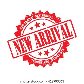 new arrival stamp on a white, vector illustration