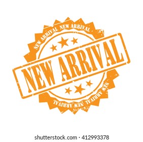 new arrival stamp on a white, vector illustration