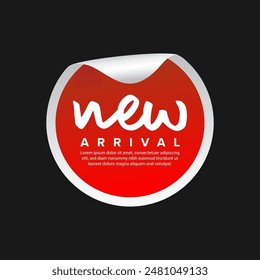 New arrival sticker design isolated on black background