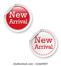 New arrival stickers, vector illustration