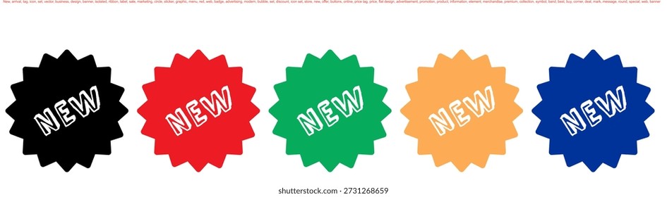 New arrival tag icon set.