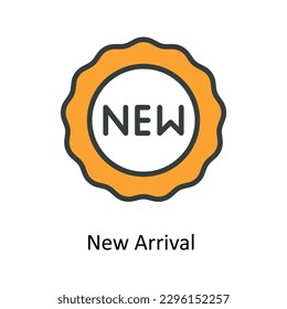 Nuevo vector de llegada   Rellenar iconos de contorno. Material gráfico simple