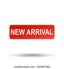 New arrival vector stamp. Flat vector illustration with shadow on white background.