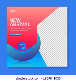 New arrivals sale banner. Abstract liquid banner. Tag or Banner Illustration As A Simple Vector and Trendy Symbol for Design Presentation or Application banner template.