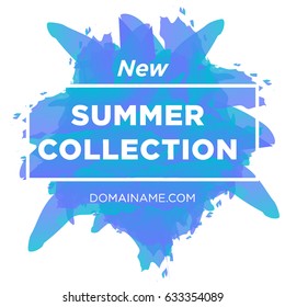 New arrivals and summer collection concept for internet stores promo. New collection web banners. Material design trendy colors. 