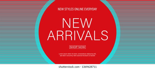 New Arrivals Vector Banner with Abstract Background.