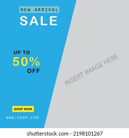 NEW ARRIVEL SALE SOCIAL MEDIA POST, VECTOR DESIGN.