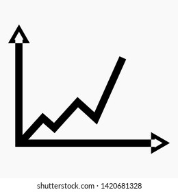 New arrow graph isolated on white background.