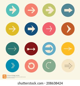 New Arrow icon vector vintage color style