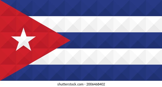 New artistic Cuba flag vector. formed from triangles to squares with different contrasting colors illustrating a 3d effect. Proportion 1:2