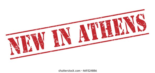 new in athens vector stamp on white background