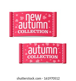 New autumn collection clothing labels. Vector.