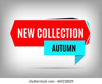 New autumn collection red banner design. Vector illustration, eps 10