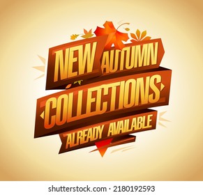 New autumn collections already available vector web banner, flyer or poster template