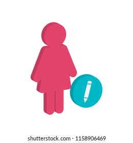 new awesome creative colorful technology vector illustration isometric user interface Female update icon design