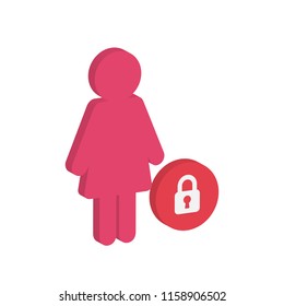 new awesome creative colorful technology. vector illustration isometric user interface Female lock icon design.