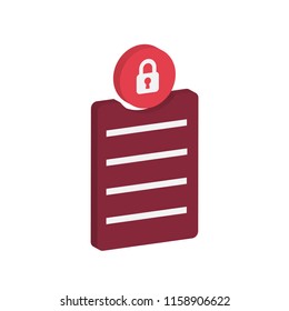 new awesome creative colorful technology. vector illustration isometric user interface Document file lock icon design.